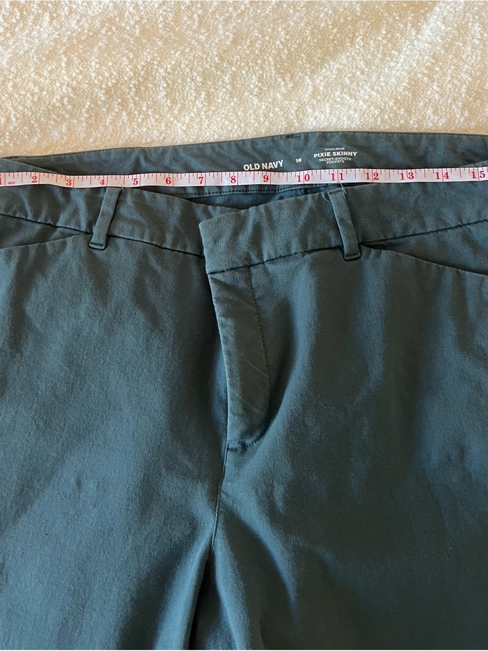 Old Navy High Rise Pixie Skinny Ankle Pants - Dark Teal - Picture 6 of 9